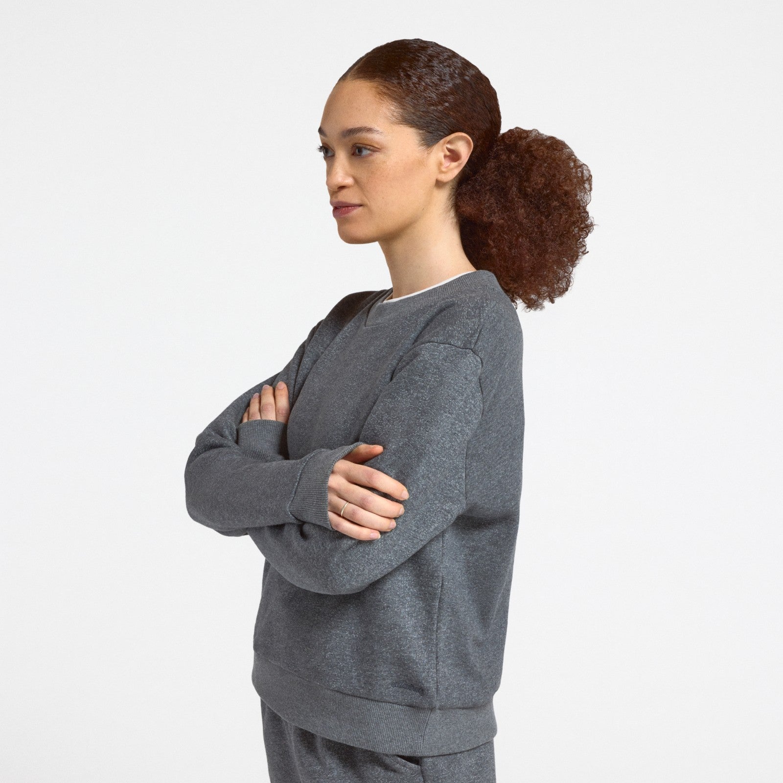 Women's Merino Blend Sweatshirt - Natural Grey Heather - Image 1