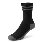 Anytime Crew Sock - Natural Black/Dark Grey Stripe