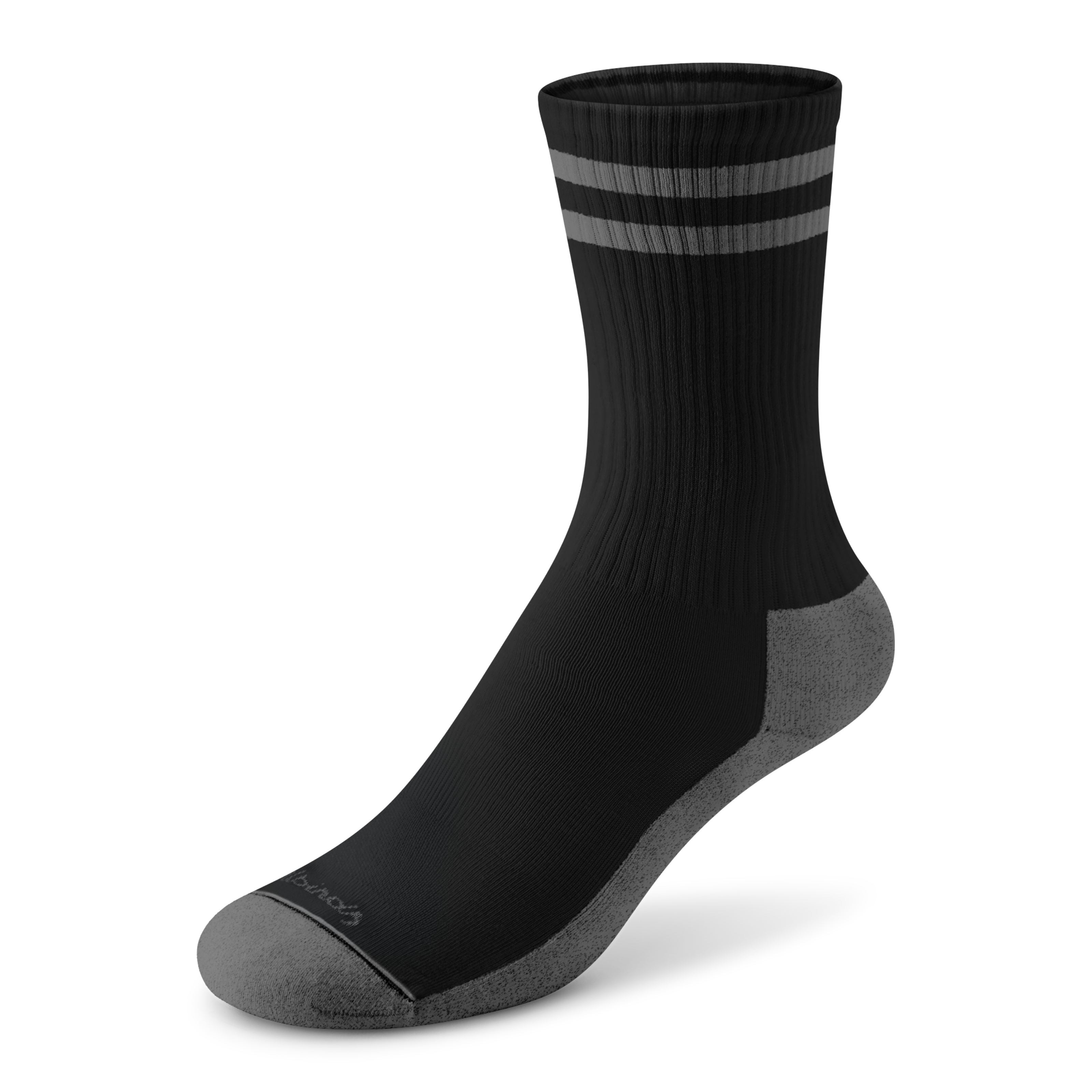 A12131_front_1600x1600_16e57d24-325f-4d16-9d75-b7615f22c084 Anytime Crew Sock - Natural Black/Dark Grey Stripe - Image 1